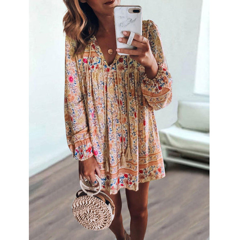 Ladies short pattern dress
