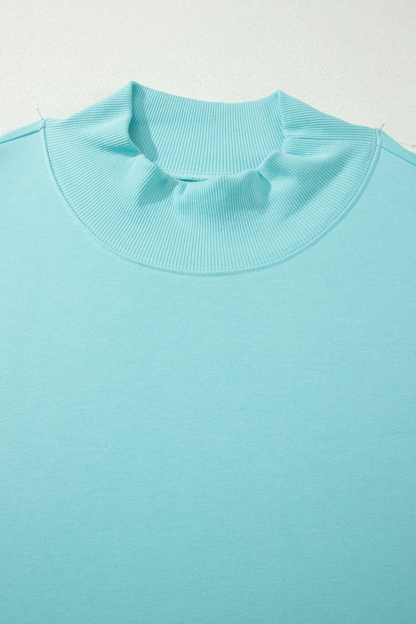 Mint Green Plus Size High Neck Cap Sleeve Top