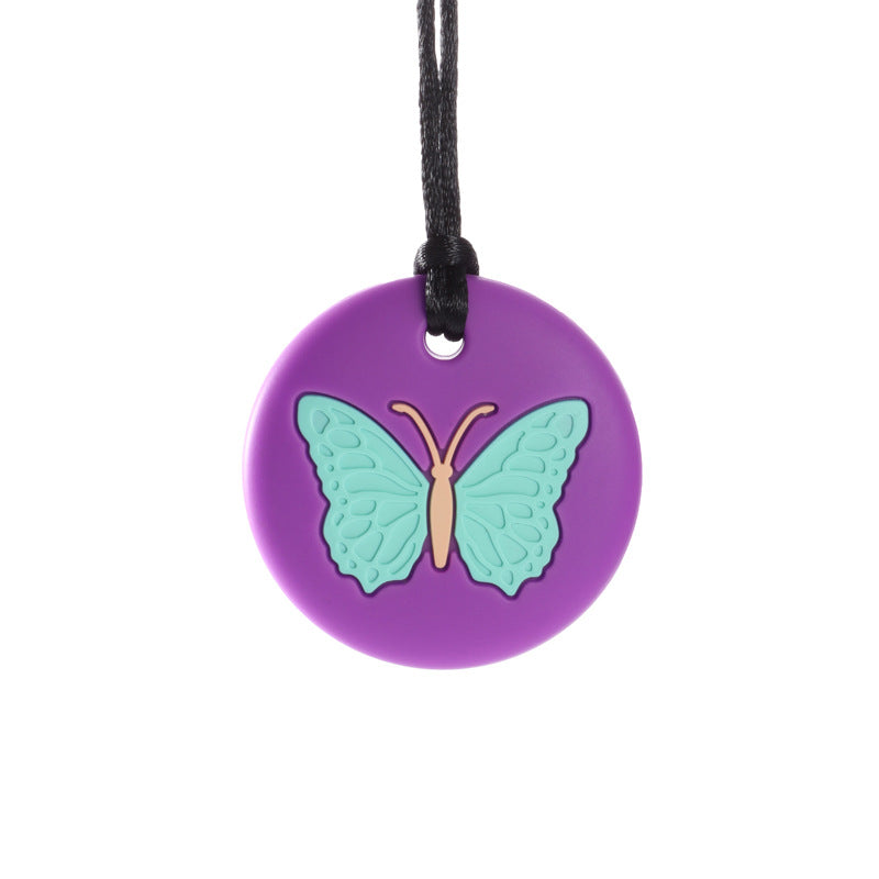 Silicone Butterfly Teether sensory Chewing Necklace