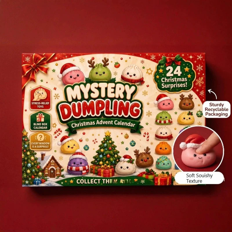 2026 Christmas Squishies Advent Calendar 24 Days Countdown Dumpling Squishy Stress Relief Fidget Mystery Surprise Gift Box Decor