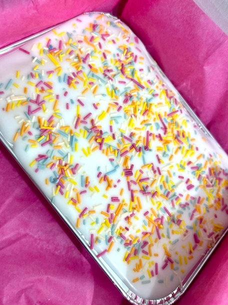 Old school sprinkle cake Tray Bake