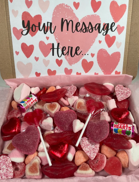 Personalised valentines sweet box