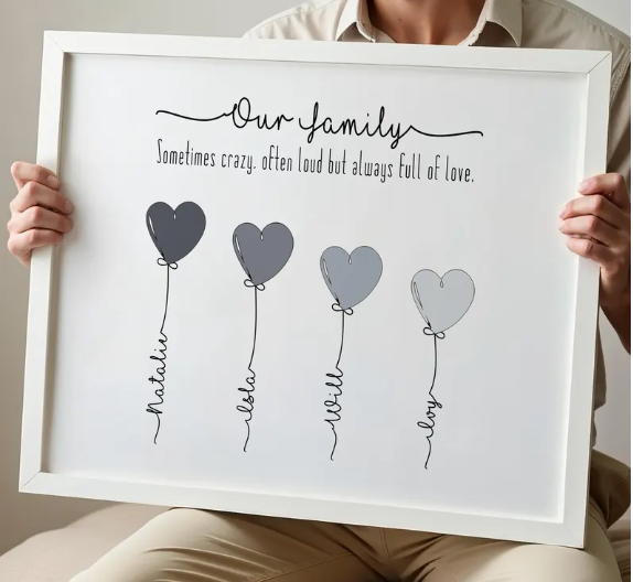 Personalised Our Family Print A4