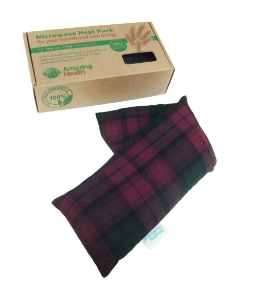 Unscented Microwave wheat bag - plum tartan