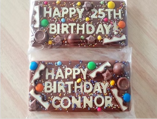 personalised chocolate slab 100g