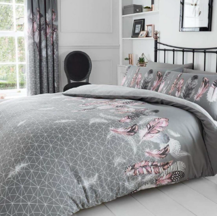Feathers Grey Duvet Set