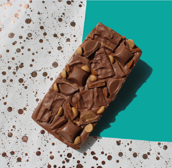 Handmade Belgian Chocolate Slab: Daim & Caramel