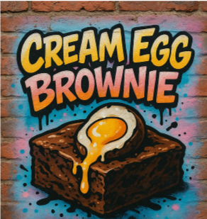 creme egg brownie ball