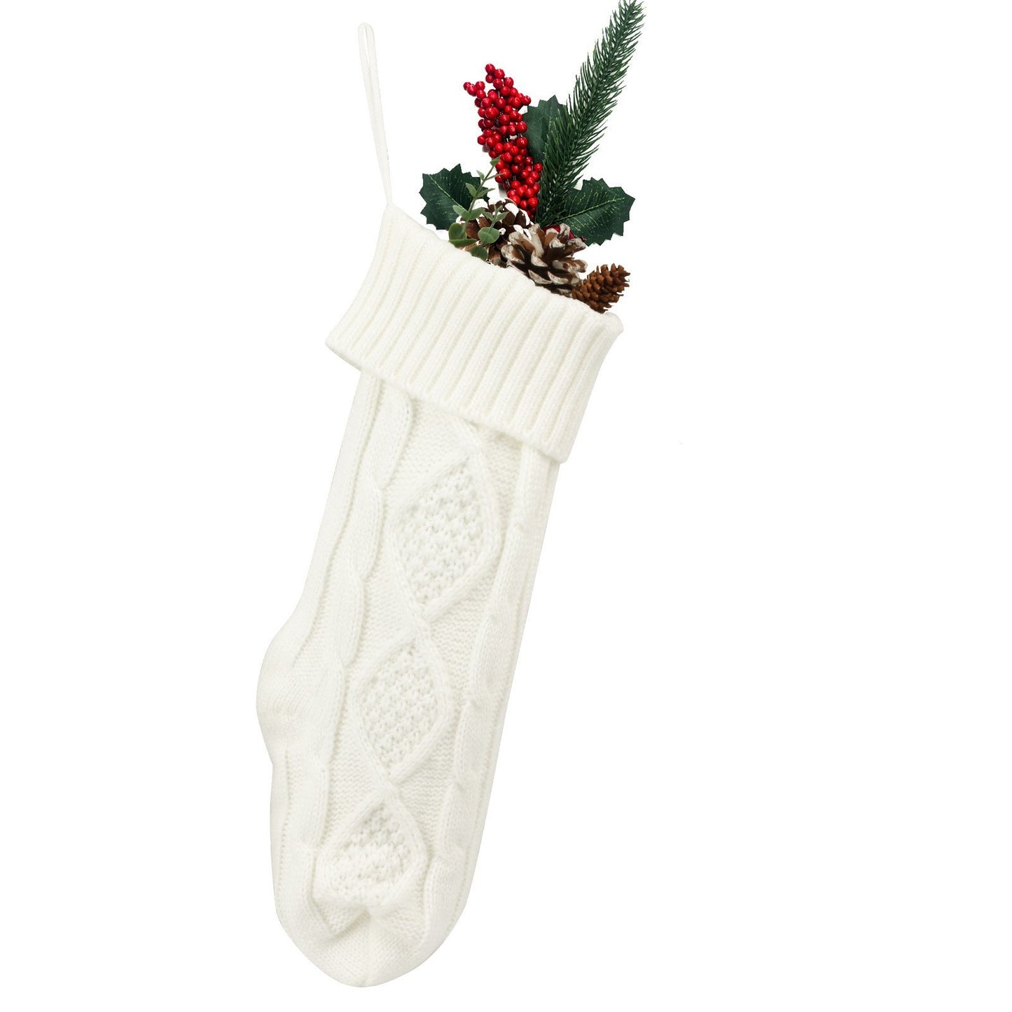 Embroidered Knitted Christmas Stocking