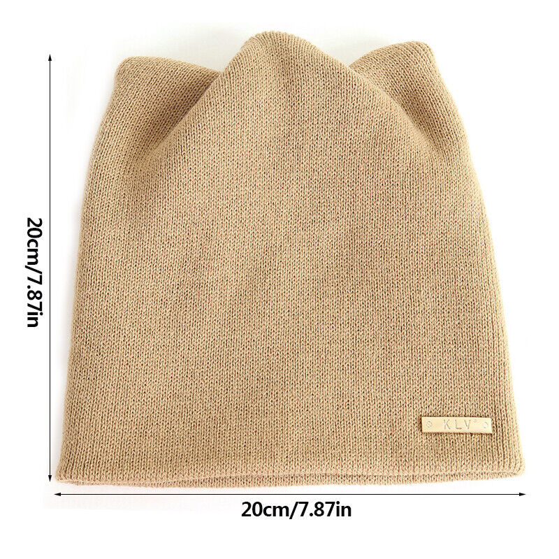 Ladies Winter Warm Beanie Knitted Hat Cat Ears