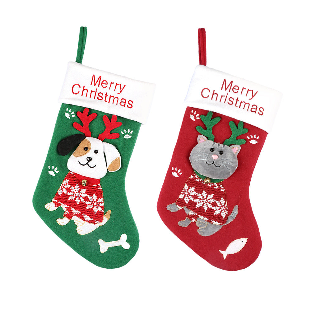 Cat and Dog Christmas stocking