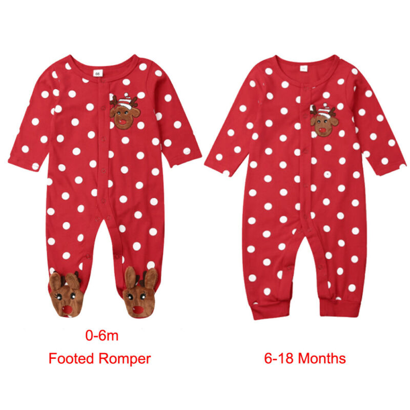 Babies red deer romper suit