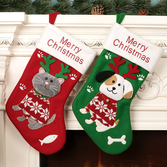 Cat and Dog Christmas stocking