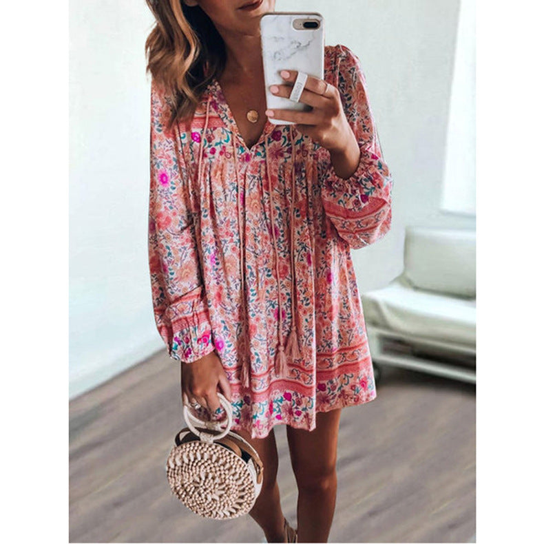 Ladies short pattern dress