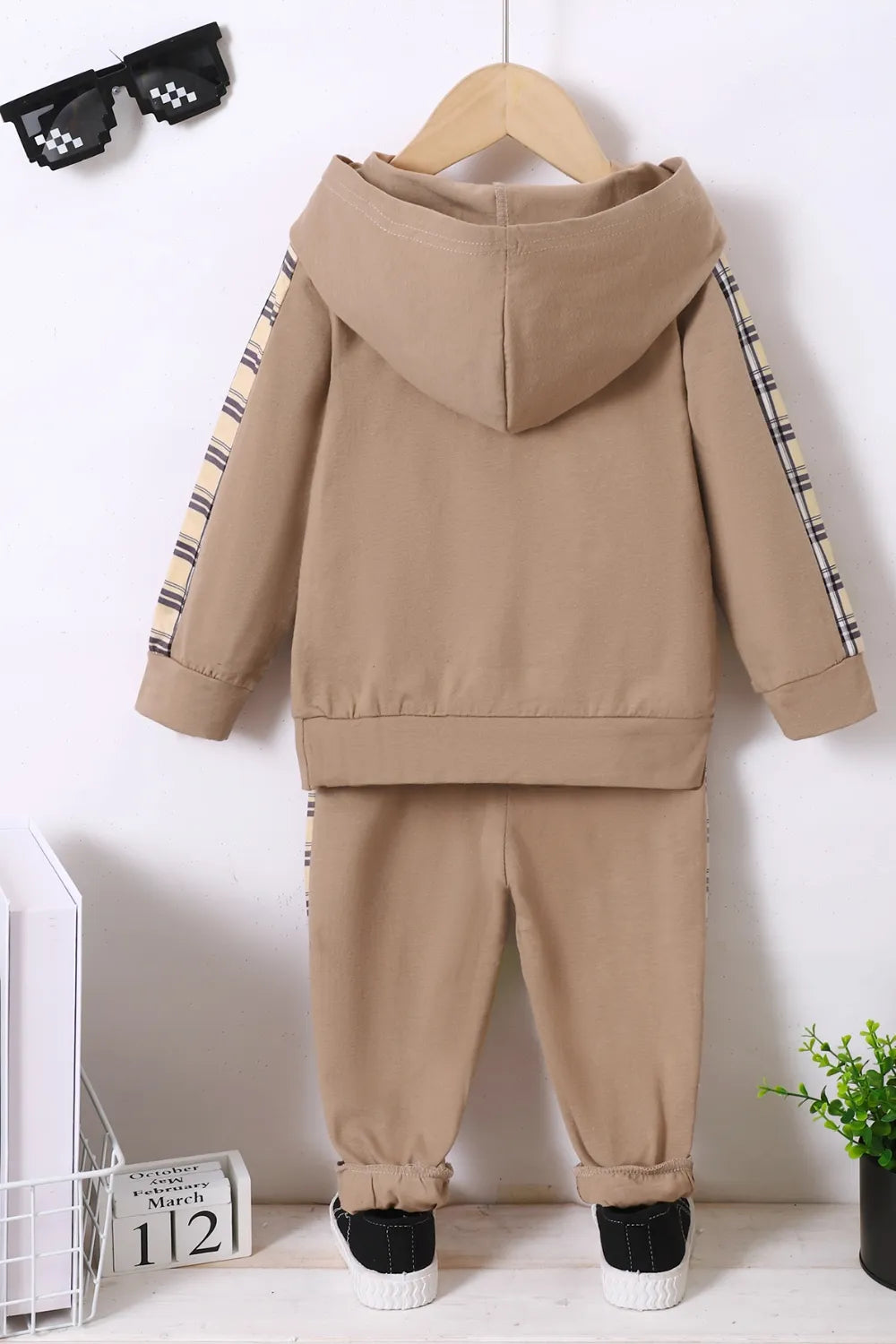 Children's Plaid Hoodie and trouser Set