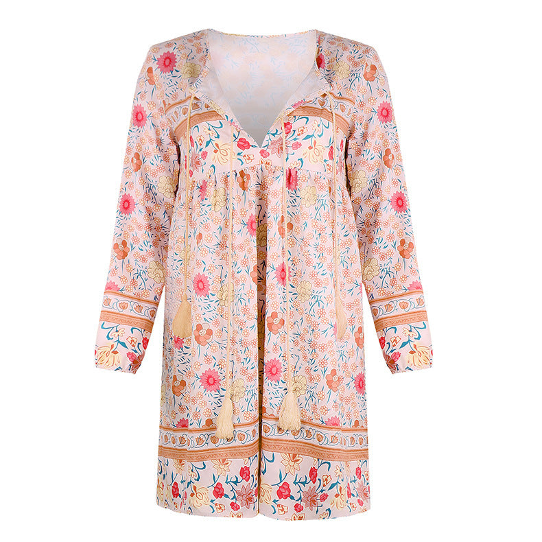Ladies short pattern dress