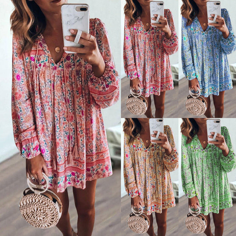 Ladies short pattern dress