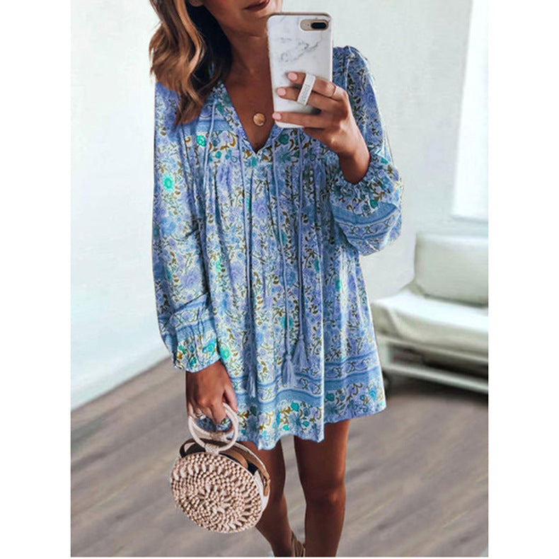 Ladies short pattern dress