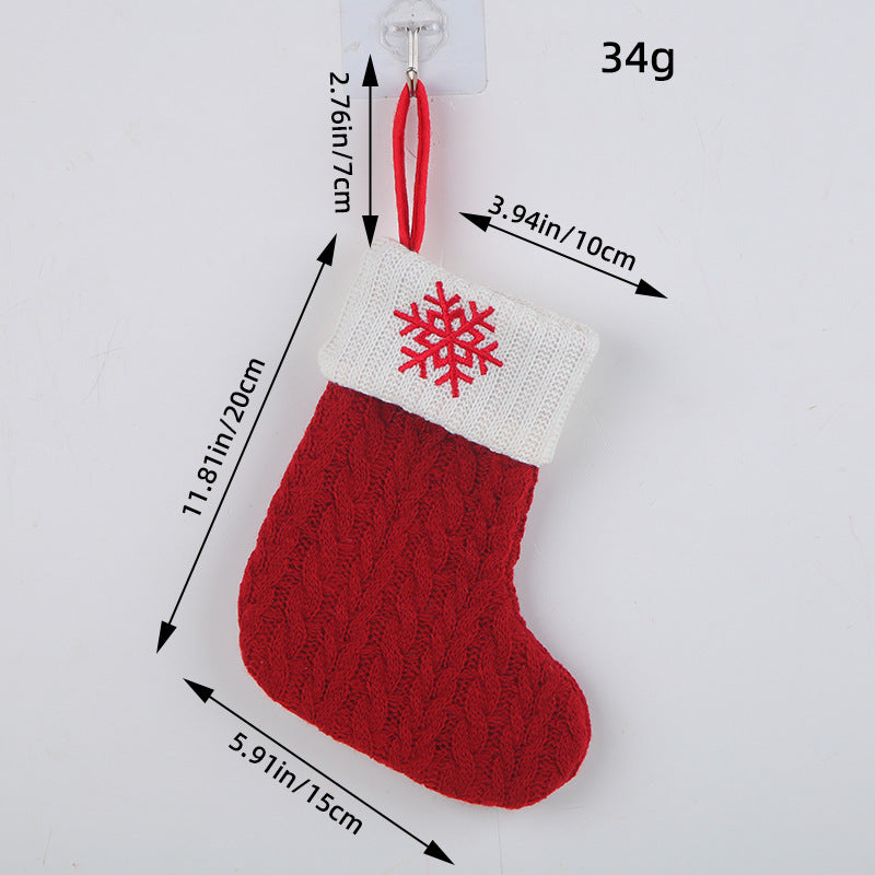 Mini Red Letter Wool Knitted Christmas Stockings