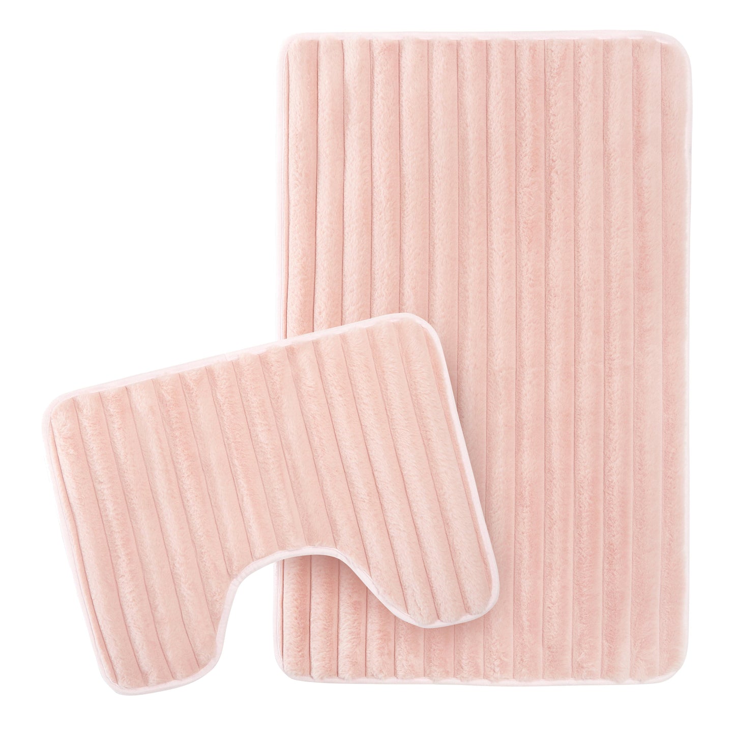 2 Piece Ribbed Bath Mat Set