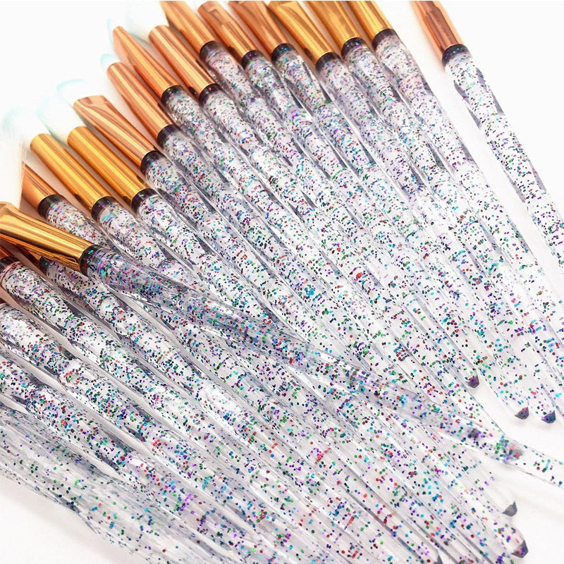 diamond transparent makeup brushes