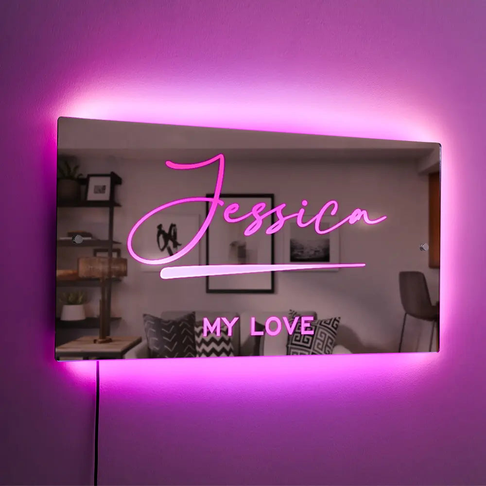 Personalised Name Mirror - Light Up Mirror