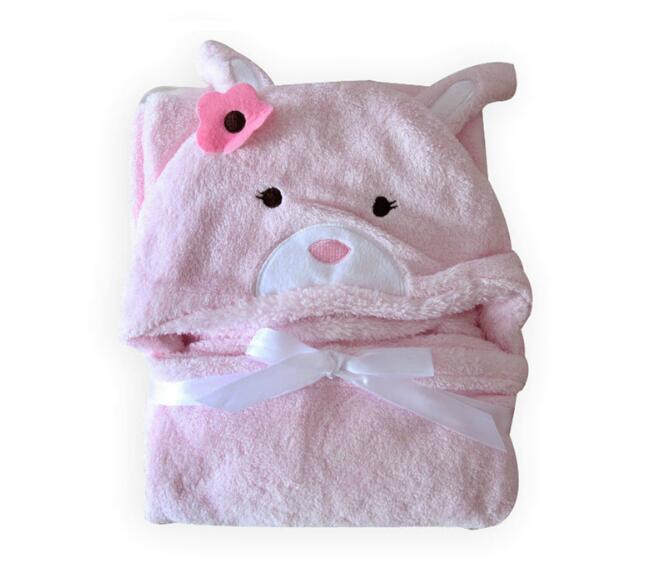 Soft Hooded Animal Baby Bathrobe Towel
