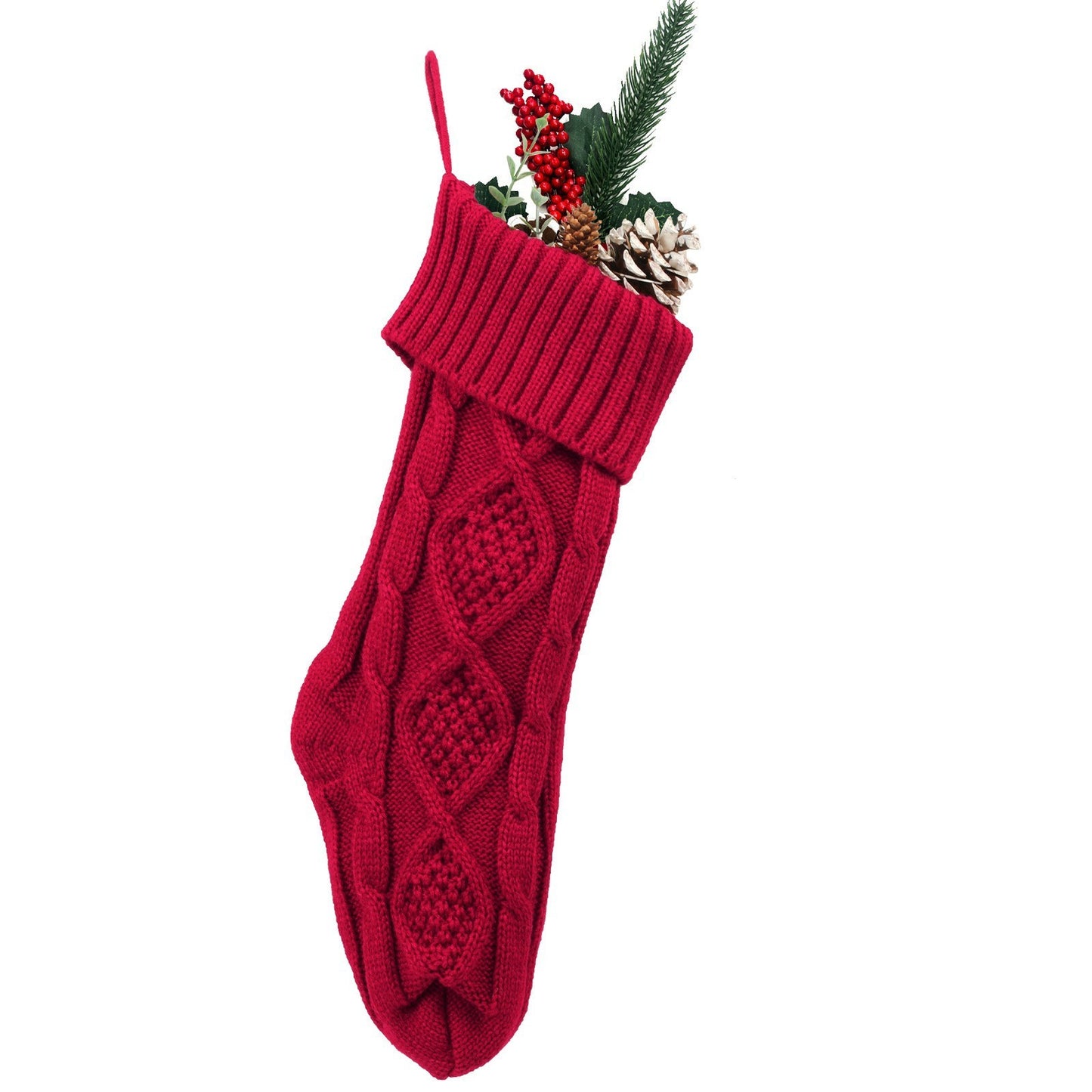 Embroidered Knitted Christmas Stocking