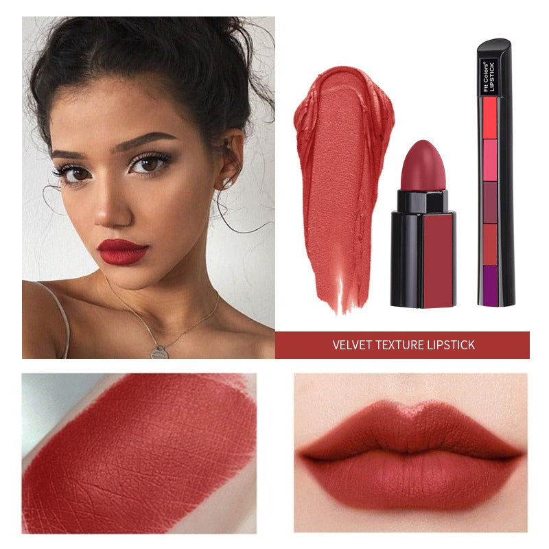 5 Colors Matte Velvet Lipstick Waterproof