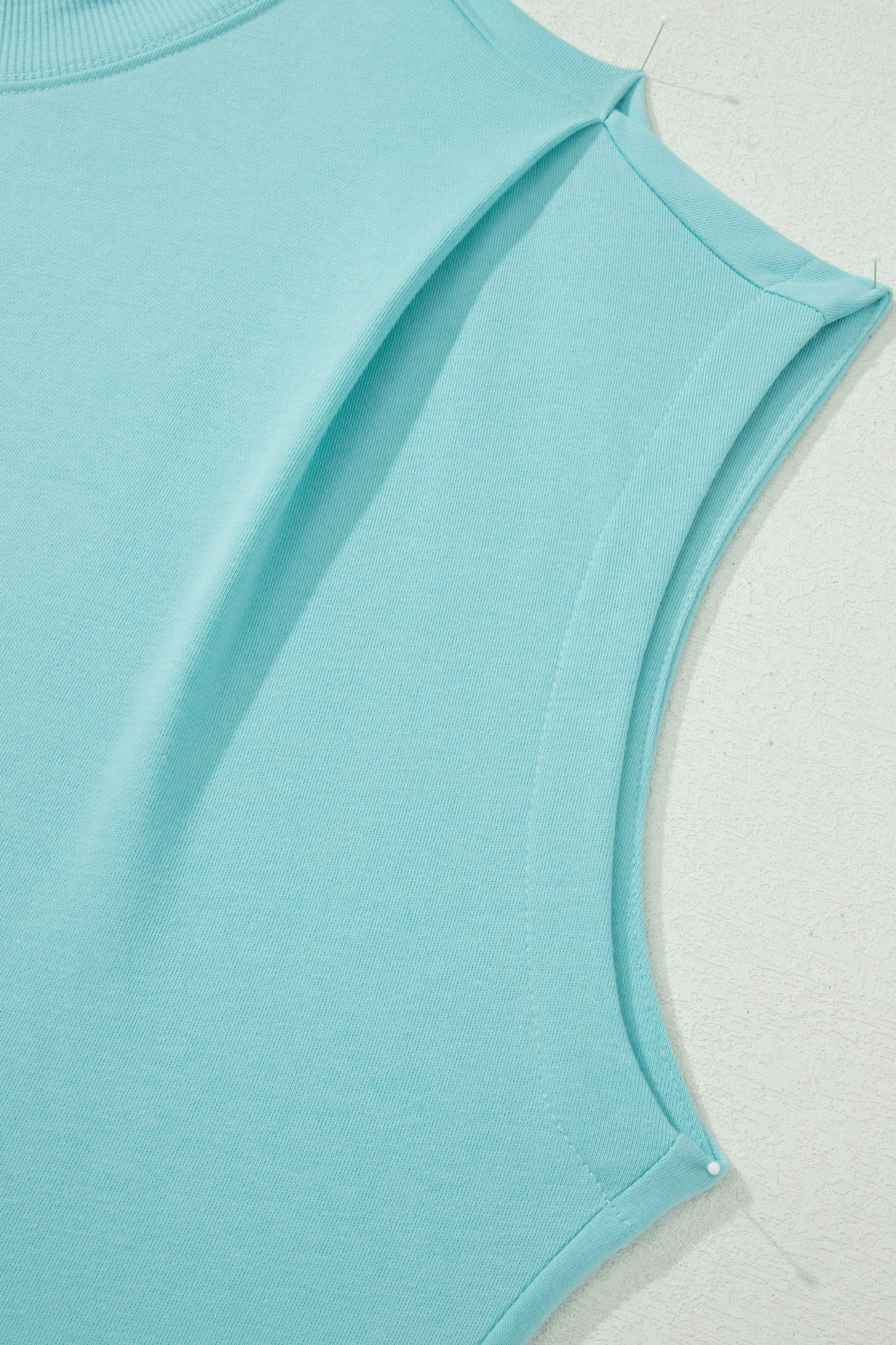 Mint Green Plus Size High Neck Cap Sleeve Top