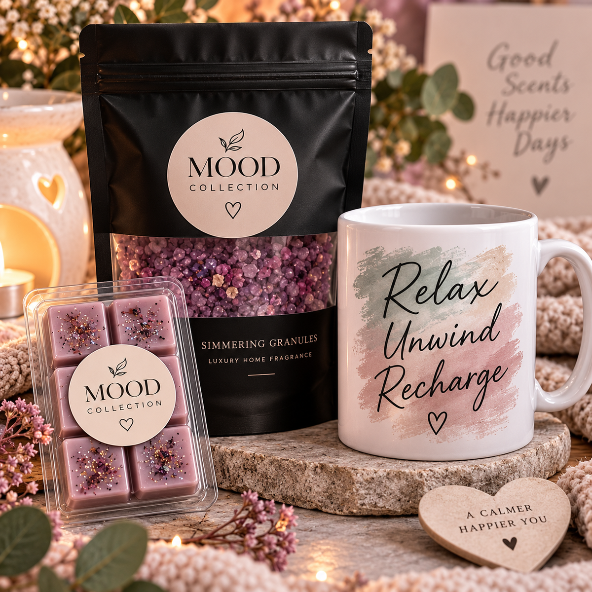 Relax, Unwind & Reset Gift Set | Mood Collection Self Care Bundle