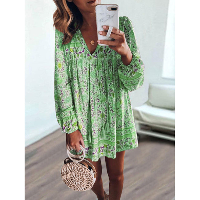 Ladies short pattern dress