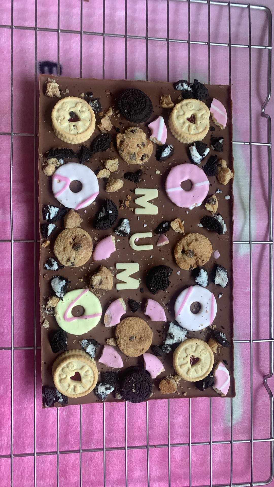 Personalised Extra Large Chocolate Slab with Biscuits