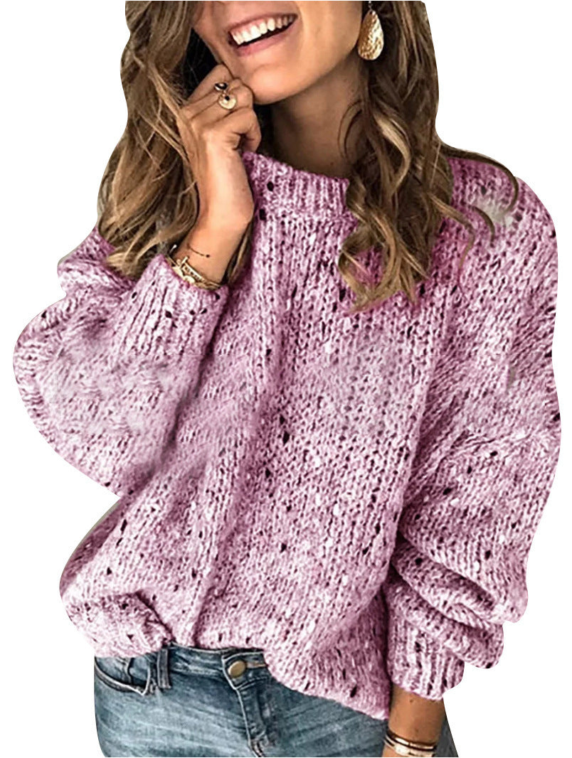 Winter Polka Dot Pullover Knitted Sweater
