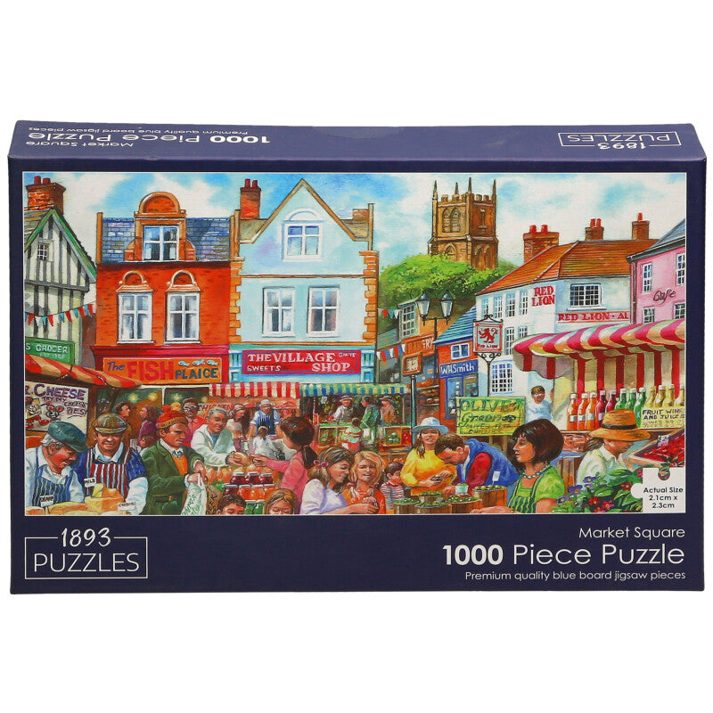 Market Square 1000 Piece Jigsaw Puzzle – Colourful Premium Puzzle by 1893 Puzzles