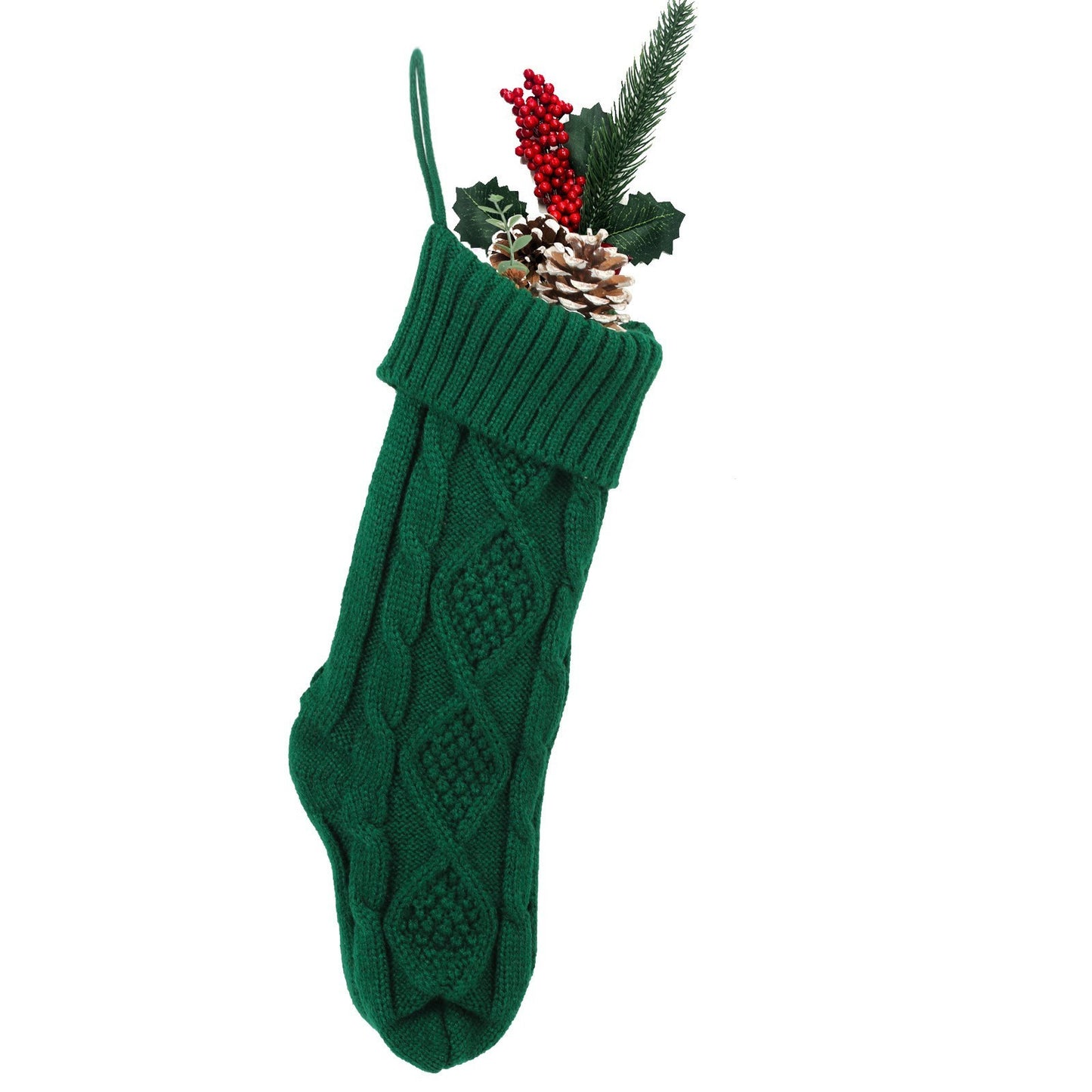 Embroidered Knitted Christmas Stocking