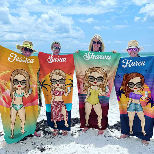 Personalised Beach Towel - Gift For Bestie