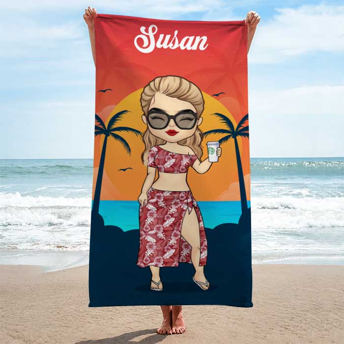 Personalised Beach Towel - Gift For Bestie