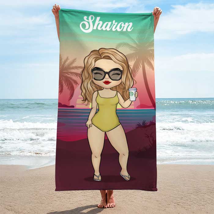 Personalised Beach Towel - Gift For Bestie