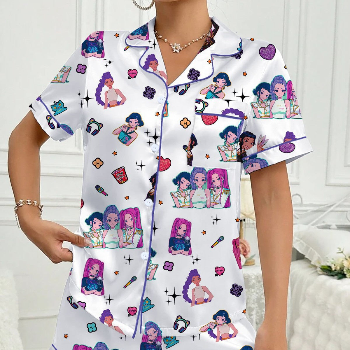 Kpop Girl Two-Piece Sleepwear Set