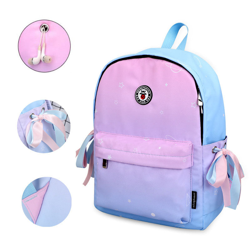 gradient backpack with bow