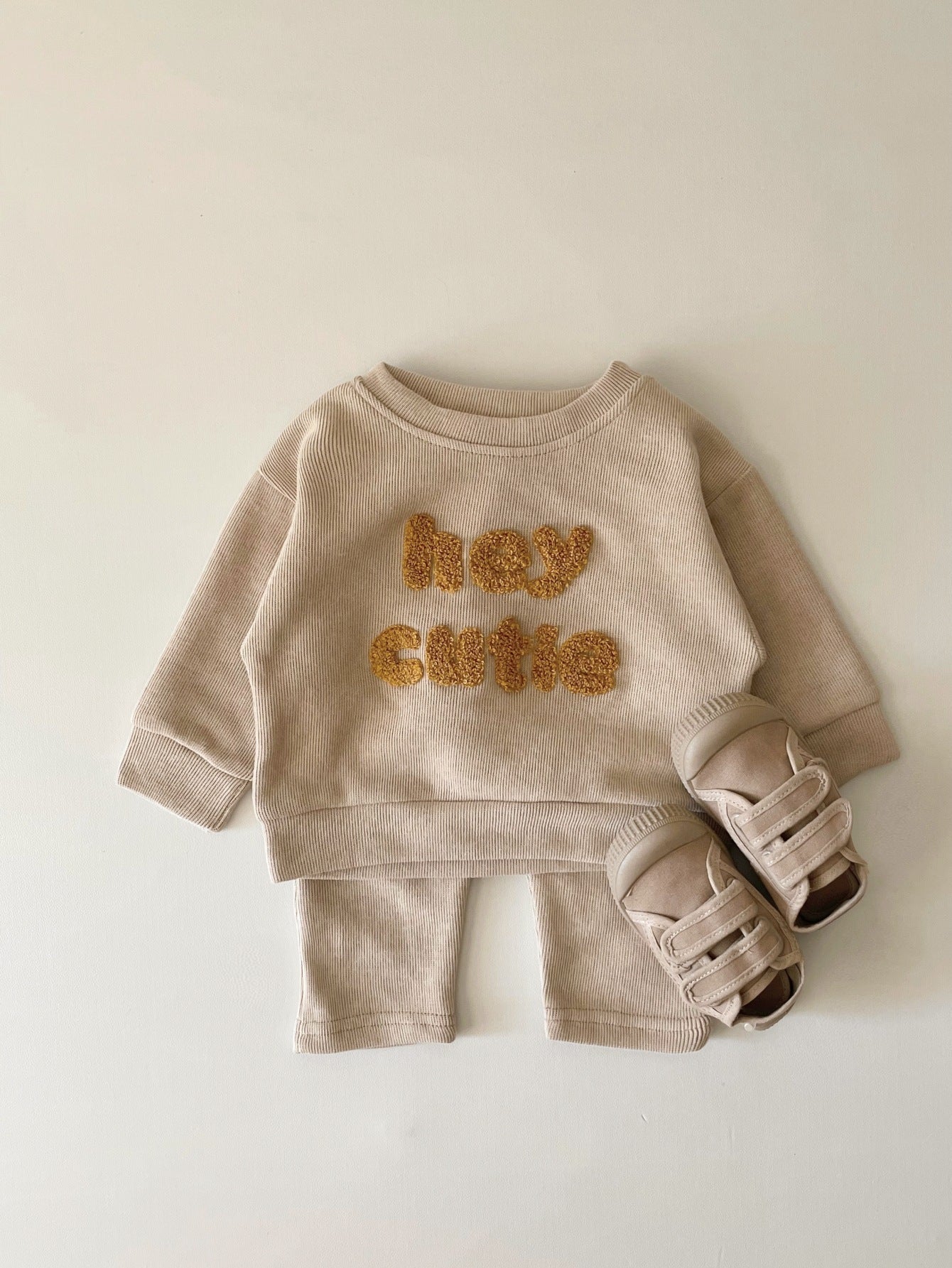 Alphabet Embroidery Two-piece Suit