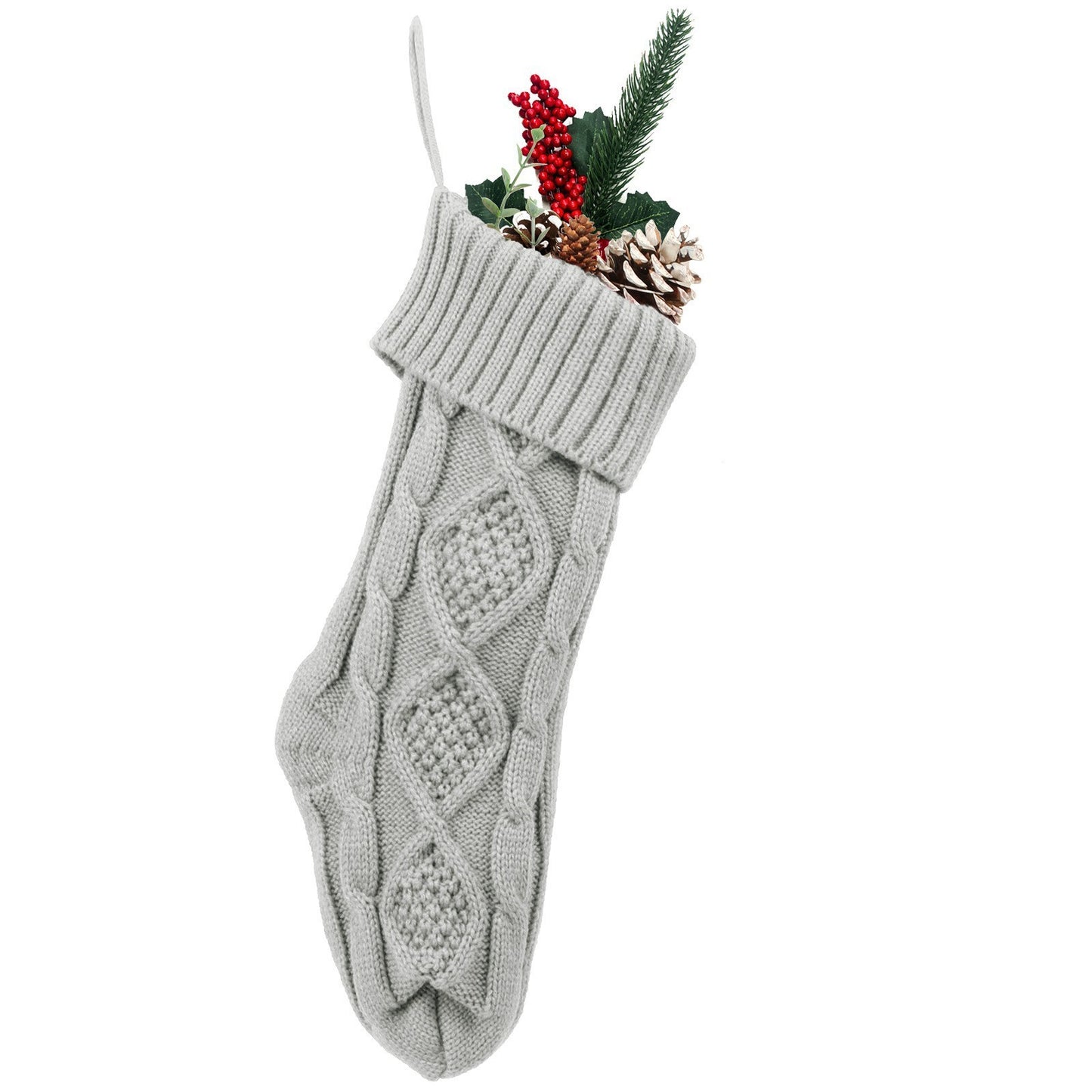 Embroidered Knitted Christmas Stocking