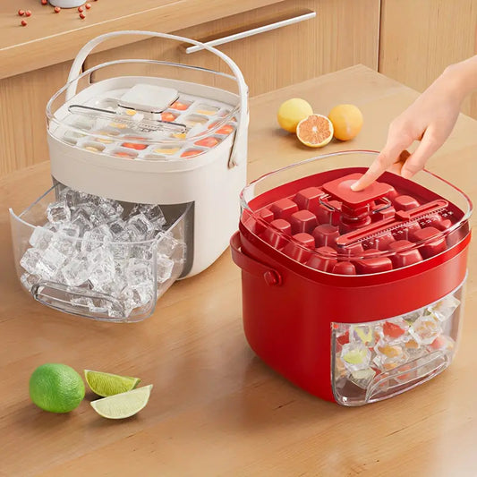 Press-type Convenient Outdoor Portable Ice Tray Large Capacity Ice bucket