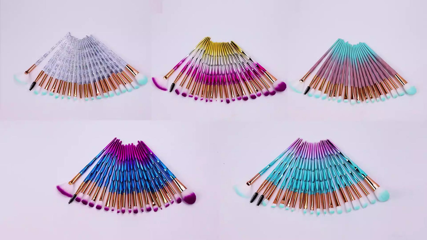 diamond transparent makeup brushes