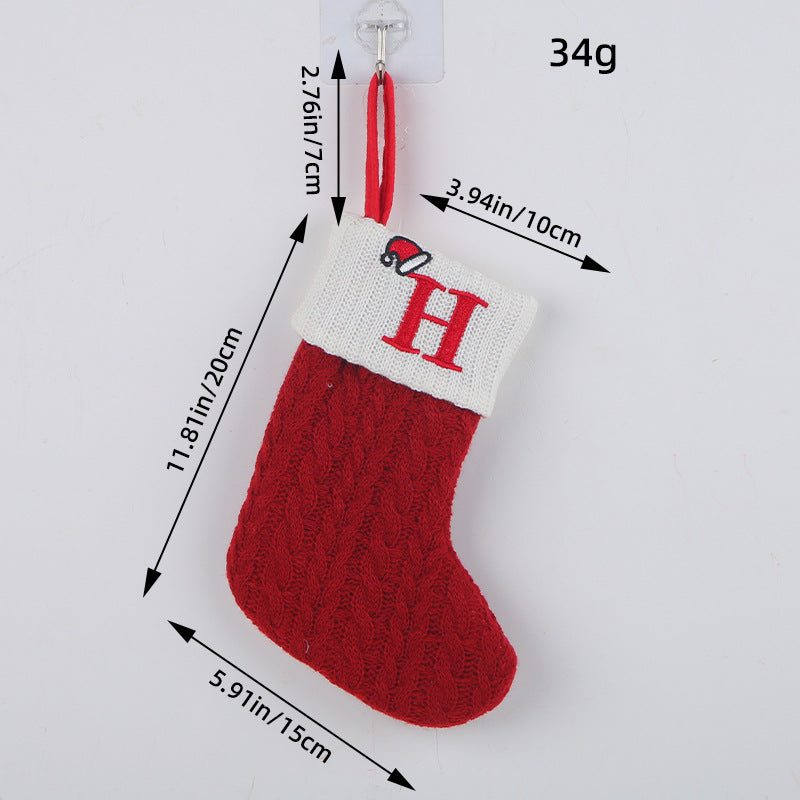 Mini Red Letter Wool Knitted Christmas Stockings
