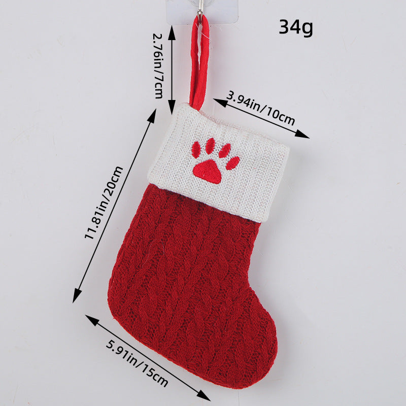 Mini Red Letter Wool Knitted Christmas Stockings