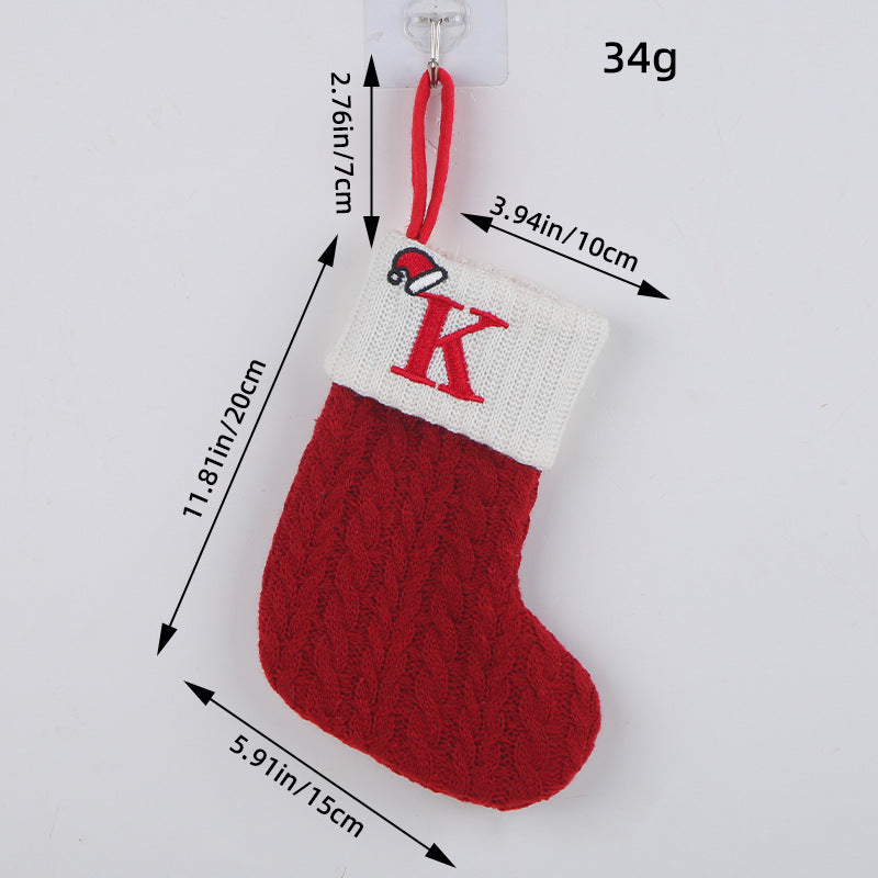 Mini Red Letter Wool Knitted Christmas Stockings