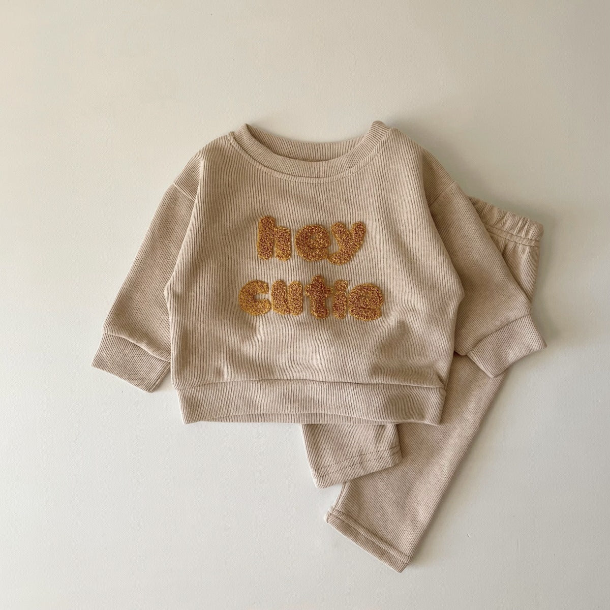 Alphabet Embroidery Two-piece Suit