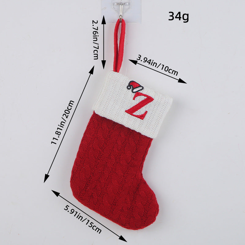 Mini Red Letter Wool Knitted Christmas Stockings
